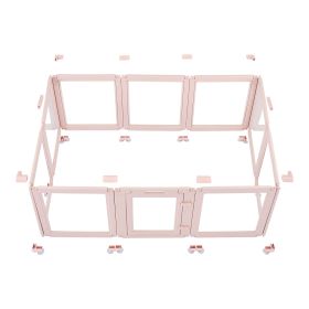 Dog Whelping Box, 60x39x23 in Plastic Dog Whelping Pen for Medium Sized Dogs, Waterproof Transparent Puppy Playpen with Windows & Door Lock