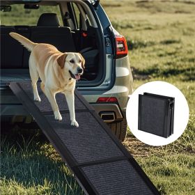 65 Inch X 17.2 Inch Folding Dog Car Ramp, Portable Non Slip Pet Ramp Supports Up to 250 LBS for Medium Large Dogs