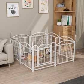Dog Playpen Indoor 24 inch 8 Panels Metal Dog Pen Pet Dog Fence Outdoor Exercise Pen with Doors