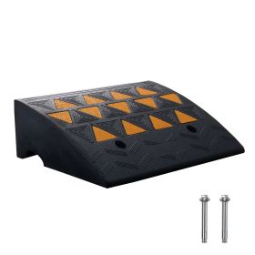 Rubber Curb Ramp 6" Rise Height Sidewalk Curb Ramp, 14.6" Width 19.3" Length Driveway Ramp for Curb, 15T Heavy Duty Rubber Ramp for Forklifts, Tr