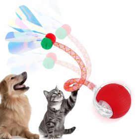Interactive Toys Ball For Cats, Dog,Agile Moving Cat Ball With ElasticMesh Tail (Option: Red)