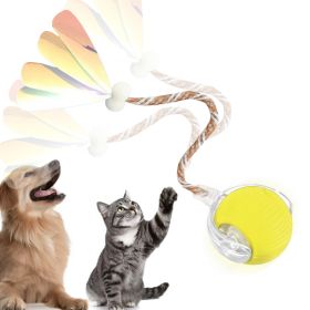 Interactive Toys Ball For Cats, Dog,Agile Moving Cat Ball With ElasticMesh Tail (Option: Yellow)
