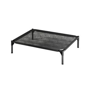 Elevated Breathable Mesh Pet Bed, Indoor Or Outdoor Use, Sizes For Small To XL Pets (Option: Black)