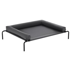Elevated Dog Bed For Large Dogs XL, Raised Dog Bed Cot With Washable Pillow, Indoor & Outdoor Cooling Dog Bed Hammock, Heavy Duty Steel Frame Dog (Option: Grey)