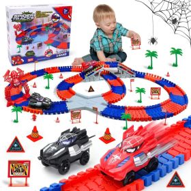 Spider-Themed Flexible Track Toy Set Includes Black And Red Spider Cars,Pickup Only (Option: As shown in the figure.)